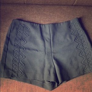 Brand new black embroidered shorts.